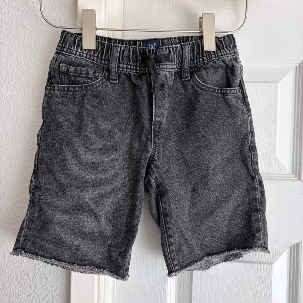 GAP Kids Black Slim Raw Hem Jean Denim Shorts